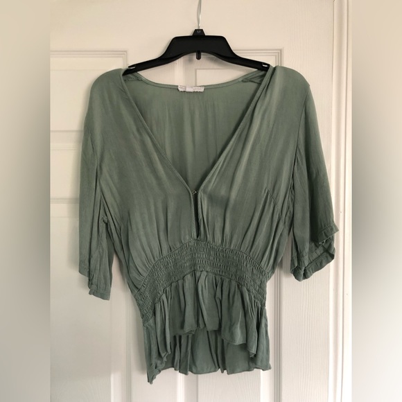 Don’t Ask Why Tops - Sage Sinched Waist Top